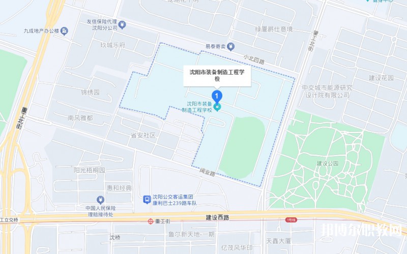 沈陽市裝備制造工程學校地址，乘車路線